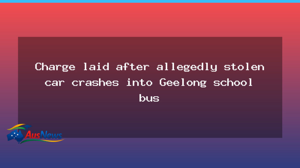 Geelong school bus crash: woman charged after stolen vehicle collision - geelong school bus