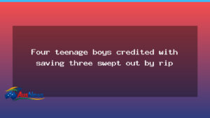 Tasmanian teens hailed for rescuing three swimmers swept by a rip - tasmanian teens hailed