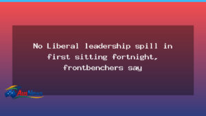 Liberals expect no leadership spill in first sitting fortnight, frontbenchers say - liberals expect leadership