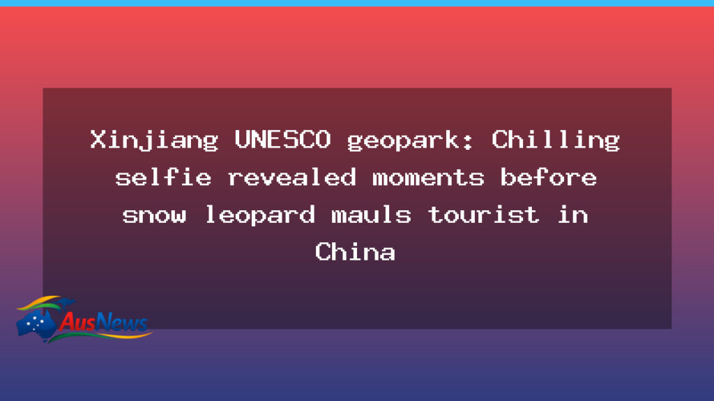 Snow leopard selfie moments before maul at Xinjiang geopark - snow leopard selfie