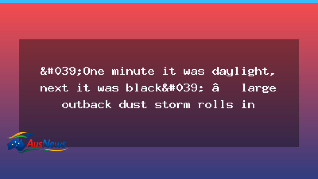 NSW Outback Dust Storm Blankets Red Earth as Winds Roar Across - nsw outback dust