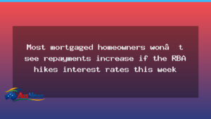 Most mortgaged homeowners unlikely to see higher repayments after expected RBA rate rise - most mortgaged homeowners