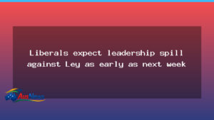 Liberals brace for Ley leadership spill next week - liberals brace ley
