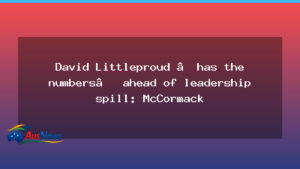 Nationals leadership spill looms as McCormack says Littleproud has the numbers - nationals leadership spill