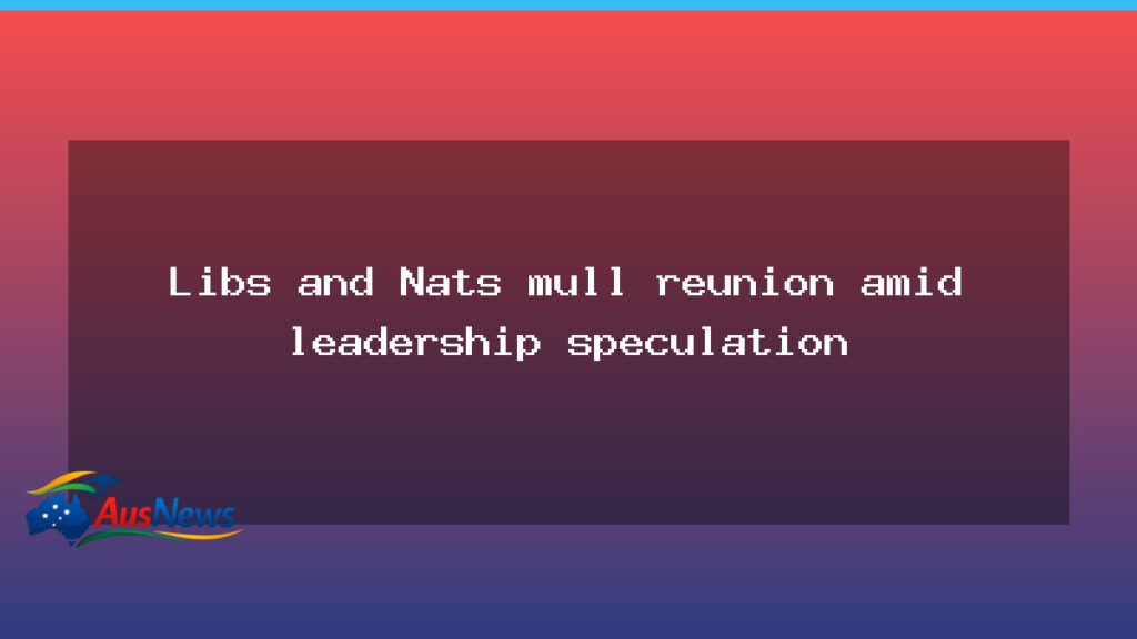 Libs and Nats weigh reunion as leadership tensions rise - libs nats weigh