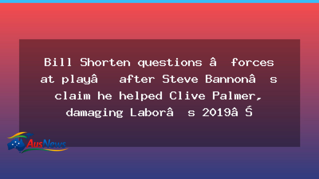Shorten seeks clarity on forces at play after Bannon-Palmer claim linked to 2019 election - shorten seeks clarity