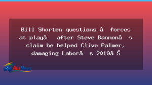 Shorten seeks clarity on forces at play after Bannon-Palmer claim linked to 2019 election - shorten seeks clarity