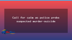 Calm urged as police probe murder-suicide and NDIS debate - calm urged police