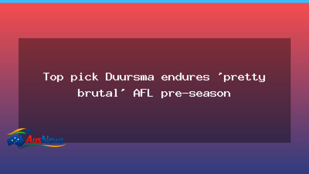 Top pick Willem Duursma battles gruelling AFL pre-season in Perth - top pick willem