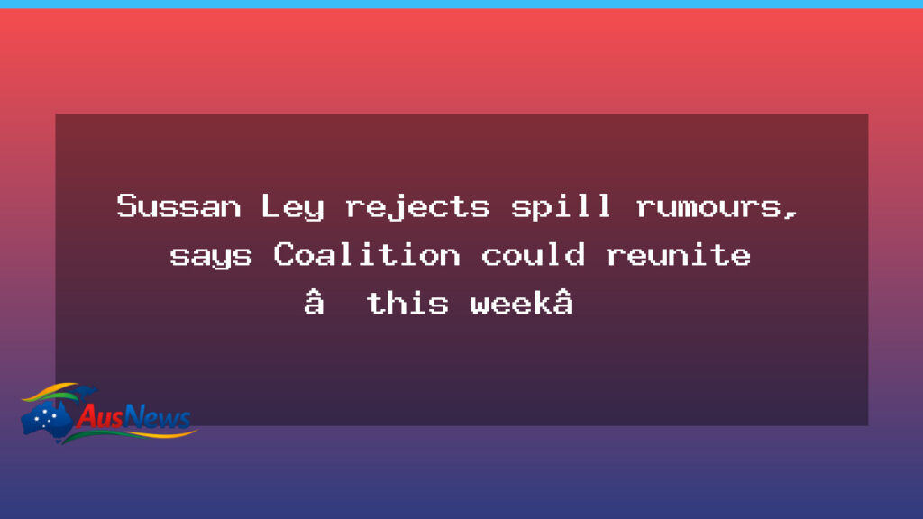 Ley dismisses leadership spill talk as Coalition eyes reunion this week - ley dismisses leadership