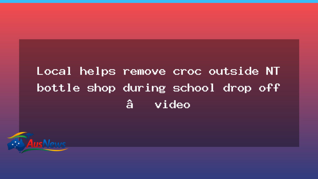 Locals help relocate croc near NT bottle shop during school drop-off - locals help relocate