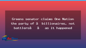 Greens senator brands One Nation as party of billionaires, not battlers - greens senator brands