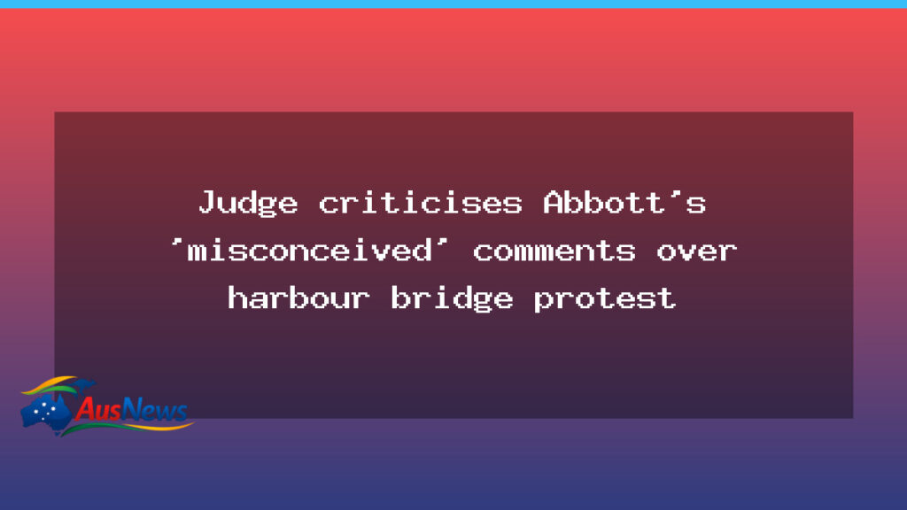 NSW judge rebukes Abbott over misconceived protest remarks - nsw judge rebukes