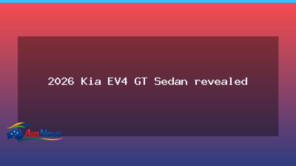 Kia EV4 GT sedan revealed: could Australia be next halo model? - kia ev4 sedan