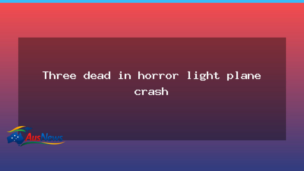 Three dead in horror light plane crash - three dead horror