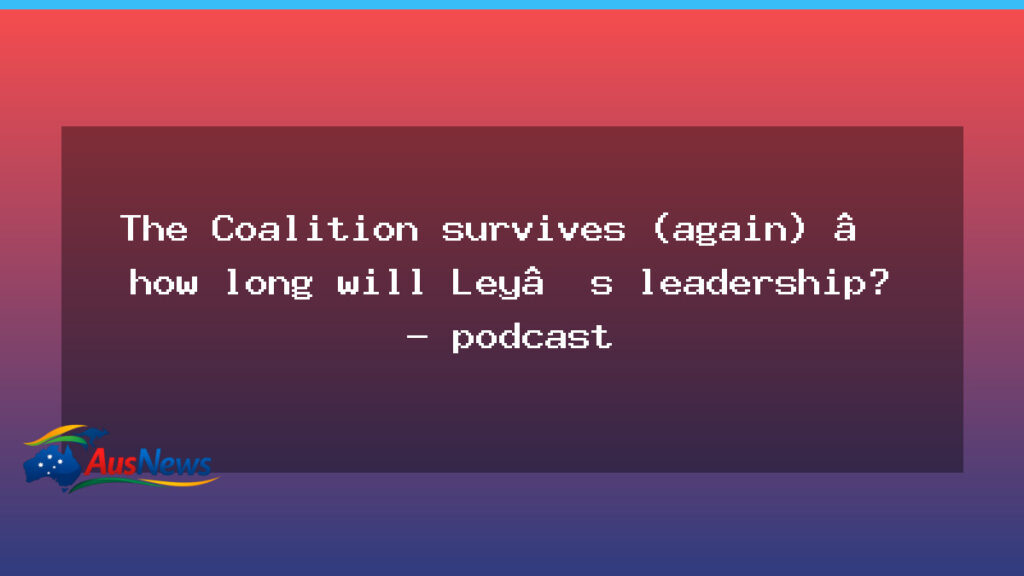 Coalition holds together as Ley leadership questions loom - coalition holds together