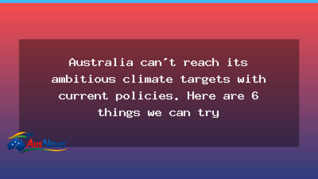 Six ideas to help Australia meet its climate goals in a decade - six ideas help