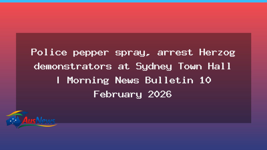 Sydney Town Hall protests flare during Israeli president visit, NSW - sydney town hall