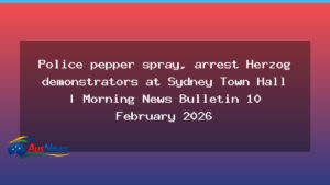 Sydney Town Hall protests flare during Israeli president visit, NSW - sydney town hall