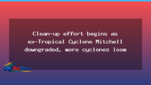 Clean-up underway as ex-Tropical Cyclone Mitchell downgrades; more cyclones loom - clean-up underway ex-tropical