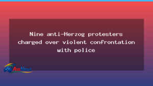 Nine anti-Herzog protesters charged after violent Sydney rally - nine anti-herzog protesters