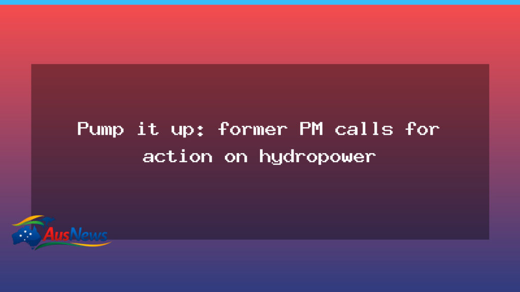 Former PM presses for faster hydropower action to meet renewables targets - former presses faster