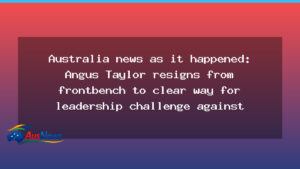 Taylor quits frontbench as leadership spill looms; Herzog visit prompts police powers in Canberra - taylor quits frontbench