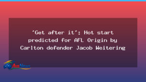 Get after it: Carlton’s Weitering forecasts a fiery AFL State of Origin start - get after carlton
