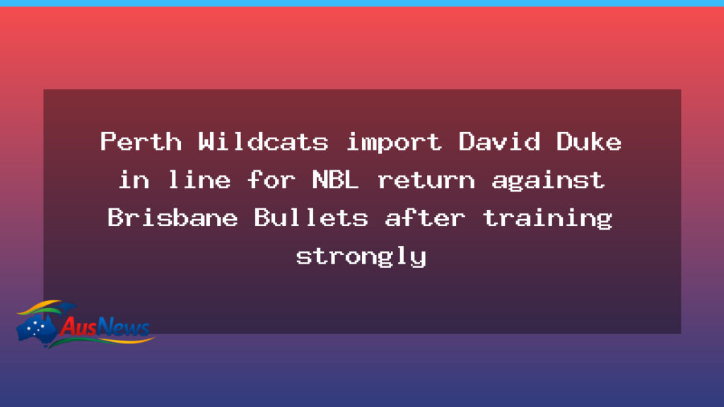 Perth Wildcats hopeful Duke back in NBL lineup after training session - perth wildcats hopeful