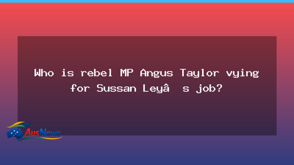 Angus Taylor leadership bid targets Ley post in Liberal drama - angus taylor leadership