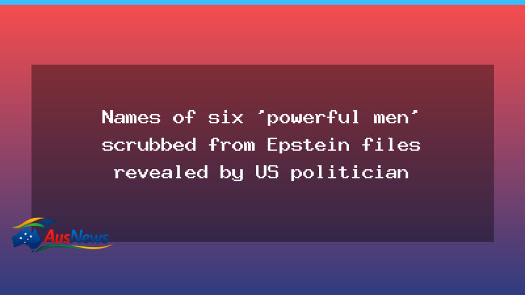 Khanna reveals six redacted Epstein names, including VS chief - khanna reveals six