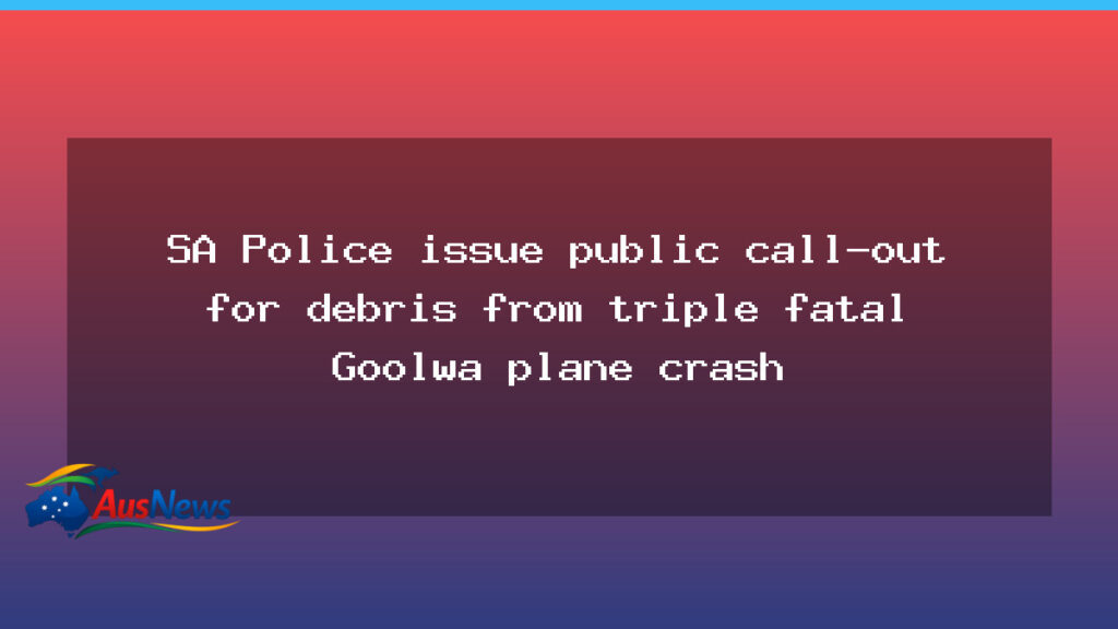 SA Police seek wreckage from triple-fatal Goolwa plane crash - police seek wreckage